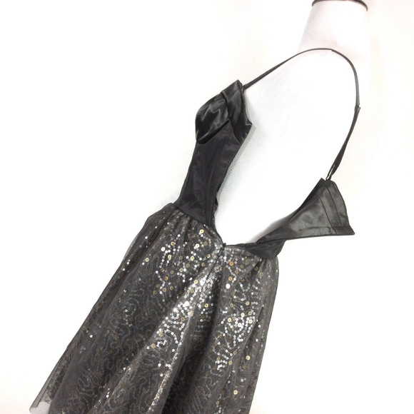 π¦ASOS Silver Bustier Sequins Party Dress Small - Picture 4 of 7